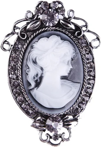 Vista 8 de LUREME Vintage Elegante Dama Victoriana Belleza Cameo con Broche de Cristal Pin (br000017)