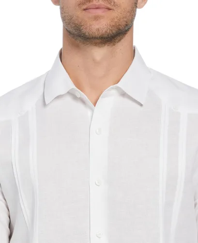 Vista 3 de Cubavera Camisa de manga corta con botones y mezcla de lino para hombre