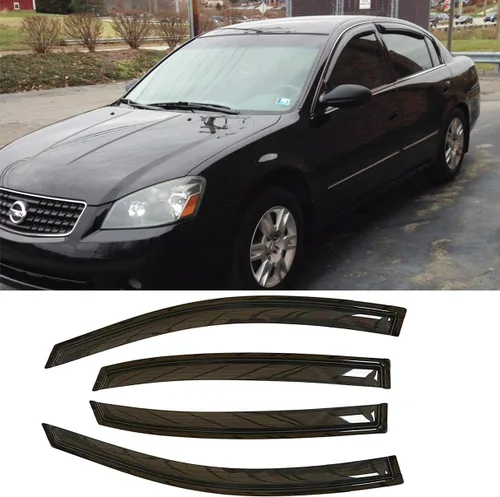 Vista 14 de Viseras de ventana para Nissan Rogue 2009-2013, Rogue Select 94076 2014-2015 4pcs Outside Tape-on Rain Guards Dark Smoke Window Vent Deflector