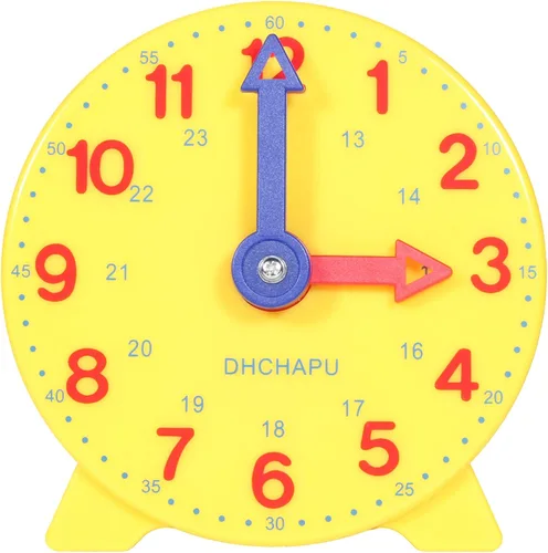 Reloj de aprendizaje para niños y estudiantes, equipo para profesores, 4 pulgadas, 12/24 horas, reloj de enseñanza, reloj educativo para aula y