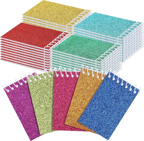 Vista 6 de Geyee 45 mini blocs de notas de 2.6 x 3.5 con 40 páginas cada uno, pequeños cuadernos en espiral, mini blocs de notas de teñido anudado, blocs