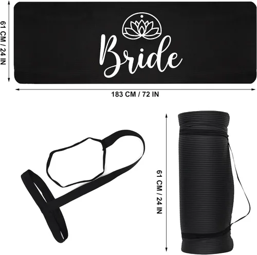 Vista 5 de Brosash Tapete de yoga para novia y novio, extra grueso y antideslizante, con correa de transporte para gimnasio en casa, estiramiento