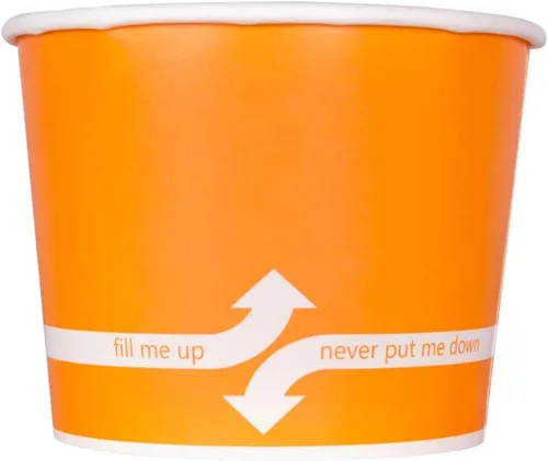 Vista 7 de Karat [473ml - 1000 uds] Tazas de papel para sopa y helado para alimentos fríos/calientes - Ideal para sopa, helado y aperitivos - Con lunares