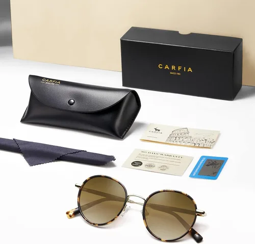 Vista 6 de CARFIA Gafas de sol polarizadas redondas pequeñas retro para mujer, protección UV, gafas de sol de diseño vintage con estilo CA1949