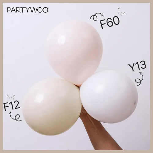 Vista 110 de PartyWoo 50 globos de látex color piel albaricoque, globos de helio boho de Albaricoque-f05