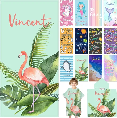 Vista 18 de Toallas de playa personalizadas para niños, toallas de playa personalizadas con nombres, regalos personalizados para niños pequeños, niñas