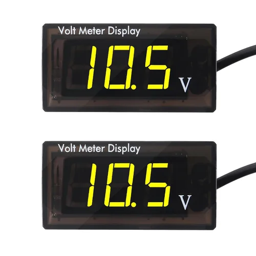 Vista 8 de 2 PCS Voltímetro Digital DC 5-28V para Coche, Medidor de Voltaje 12V, Medidor de Audio para Coche, Pantalla LED, Medidor 12V Impermeable, Medidor