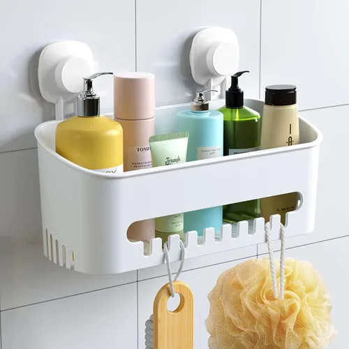 Vista 10 de LUXEAR Organizador de ducha con ventosa transparente – organizador de ducha + jabonera+soporte para cepillo de dientes – 1 segundo instalación sin