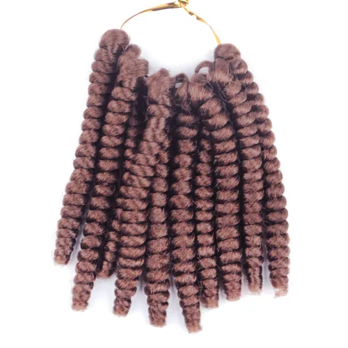 Vista 45 de Saniay - 3 paquetes de trenzas de ganchillo cortas trenzadas de ganchillo con espiral, rizos con espiral jamaicana, 20 mechones por paquete