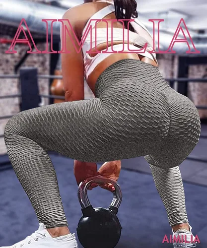 Vista 5 de AIMILIA - Leggings para mujer, levanta glúteos, anti celulitis, cintura alta, pantalones de yoga, entrenamiento, control de abdomen, mallas