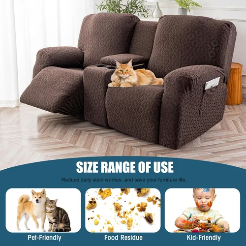 Vista 159 de Gennia Funda Impermeable para Silla Reclinable, Fundas Elásticas para Sofá Reclinable con Bolsillos, Fundas Lavables para Silla Reclinable Lazy Boy