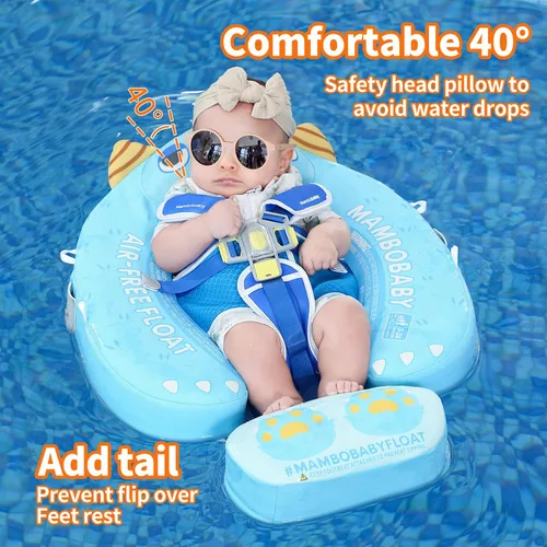 Vista 5 de Mambobaby Flotador para añadir cola sin volteo, flotador de natación para bebé, flotador de espuma de perlas, flotadores de agua sólida, entrenador
