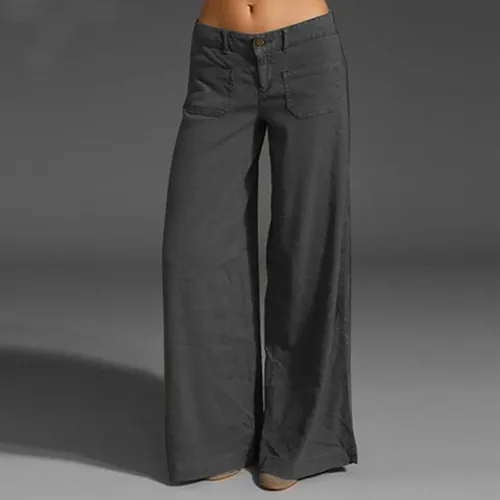 Vista 5 de Women's Wide Leg Palazzo Lounge Pants Button Down Light Weight Loose Slacks Trousers Comfy Casual Plain Joggers