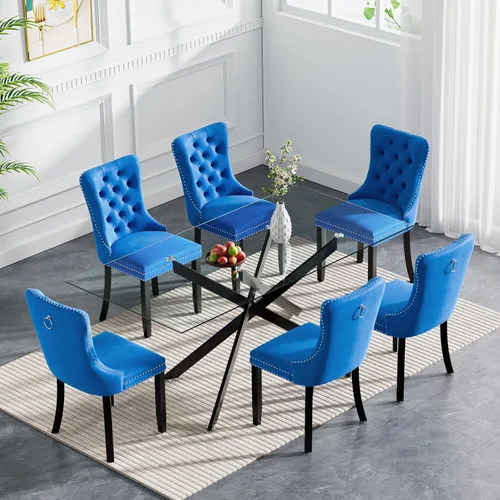 Vista 20 de Juego de mesa de comedor de cristal plateado moderno de 47 pulgadas para 2, juego de mesa de comedor de cocina redonda de 3 piezas con patas