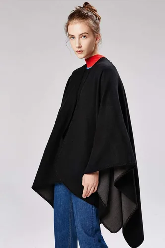Vista 3 de Lncropo Chales de invierno para mujer con frente abierto, poncho de gran