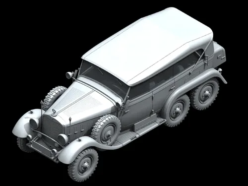 Vista 3 de ICM Modelos G4 con cubierta abierta WWII coche alemán