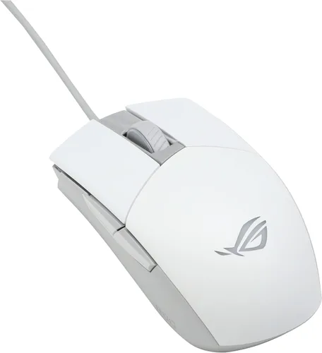 Vista 8 de ASUS ROG Strix Impact II Moonlight White Mouse para juegos Diseño ambidiestro y ligero sensor óptico de 6200 DPI interruptores intercambiables