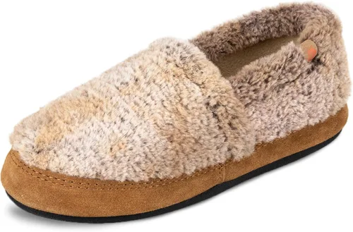 Vista 24 de Acorn - Pantuflas estilo mocasín para mujer Hojas marrones y rosadas