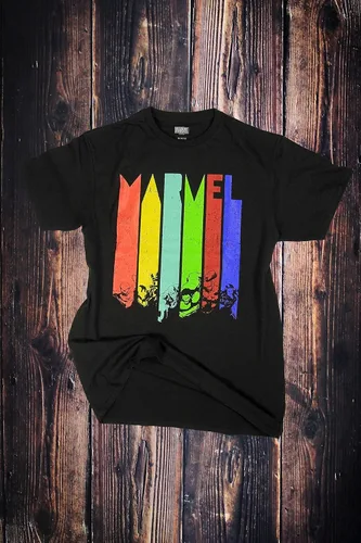 Vista 2 de Marvel Camiseta Avengers Color Daze Distressed Adulto Hombre