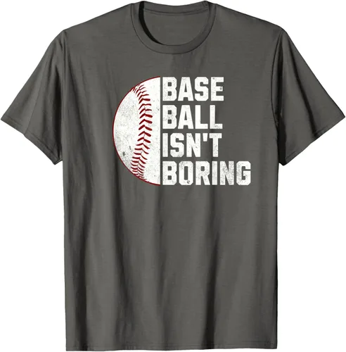 Vista 84 de Camiseta Baseball Isn't Boring, Negro