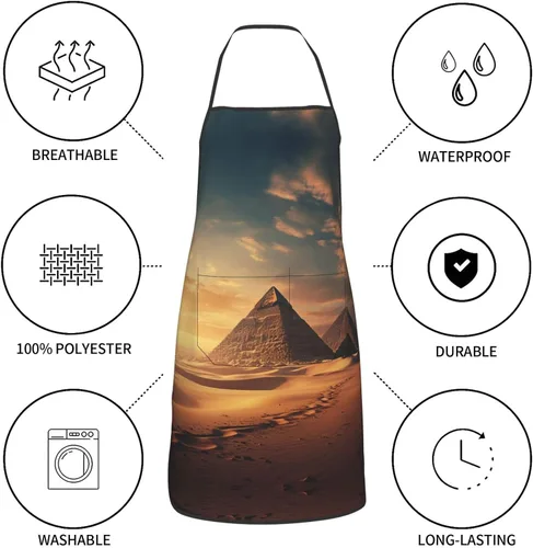 Vista 8 de mound Chef Apron for Men and Women - Waterproof Kitchen Chef Apron with Pockets, Perfect for Cooking, Salon & More