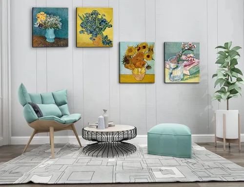 Vista 3 de dgbtcart Girasoles Lirios Florero de Flores por Vincent Van Gogh Arte de Pared en Lienzo, Reproducciones de Pinturas Clásicas Impresiones Obra