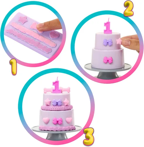 Vista 6 de Muñeca y Accesorios Barbie Party Unboxed, Serie de Cumpleaños de Mascotas Conjunto de Lazos de Cumpleaños con 10 Sorpresas Incluyendo Cambio