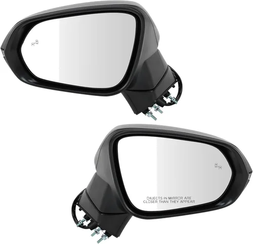 Vista 233 de TRQ Conjunto de 2 piezas de espejo lateral para conductor y pasajero, ajuste eléctrico, sin calefacción, sin memoria, color negro, compatible