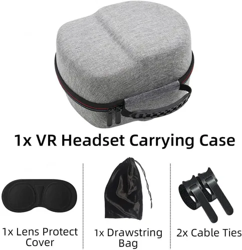 Vista 5 de dethinton Compatible con Oculus Quest2, funda de viaje compatible con Oculus Quest2 todo en uno VR auriculares y controladores, incluye múltiples
