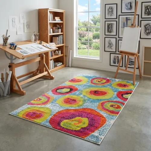 Vista 12 de Unique Loom colección Lyon - Alfombra abstracta y moderna