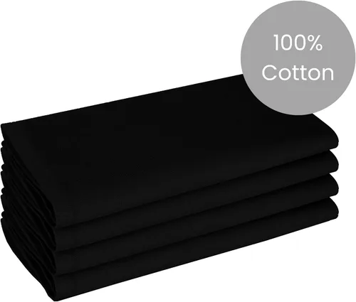 Vista 2 de Cotton Clinic Servilletas de tela 100% algodón extra grandes de 20 x 20 pulgadas, juego de 4 servilletas de mesa suaves y duraderas reutilizables