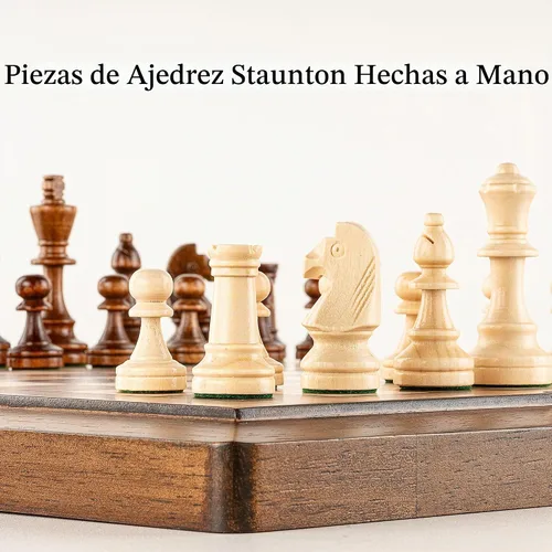Vista 4 de 15.5'' Deluxe Solid Wood 3-in-1 Chess Set: Portable Chess, Backgammon, and Checkers with Hollow Handle Box, Folding Board for Travel, Suitable for