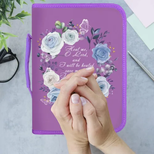 Vista 40 de DEHITE Funda para la Biblia para mujer, bolsas de transporte de la Biblia, tamaños medianos y grandes, ranuras para bolígrafos, tela de primera