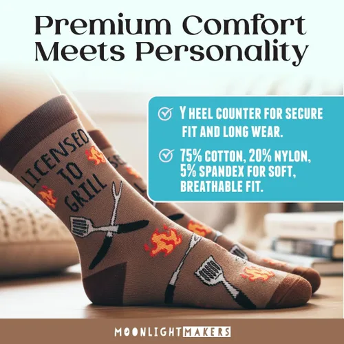 Vista 72 de Moonlight Makers Funny Colored Socks, Novelty Socks, Stocking Stuffer, Unisex Socks