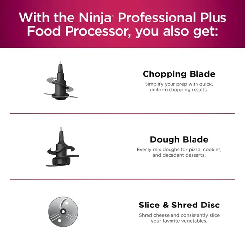 Vista 9 de Ninja Procesador de alimentos Professional Plus de 1000 vatios de pico con programas preestablecidos Auto-iQ para picar puré, rebanada de masa