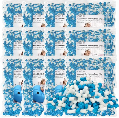 Vista 19 de Relleno de Espuma Viscoelástica con Gel Triturado de 1.13 kg, Relleno Cómodo y Suave para Silla de Puf, Relleno de Espuma Viscoelástica