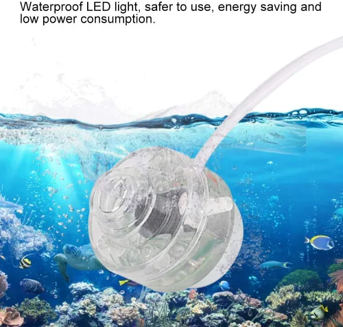 Vista 3 de Luz de acuario, luz LED de burbuja de peces, lámpara impermeable colorida accesorios de acuario (110-220V) (US)