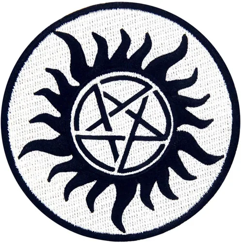 Vista 3 de Símbolos de protección contra demonios parche bordado apliques hierro en coser en emblema