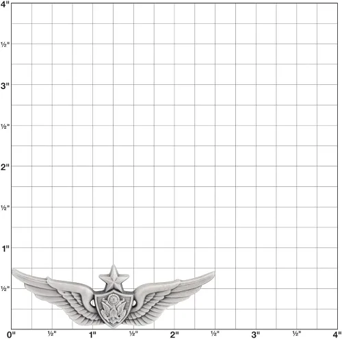Vista 5 de MEDALS OF AMERICA EST. 1976 Insignia de tripulación aérea de ejército senior, Plateado (Silver Oxide)