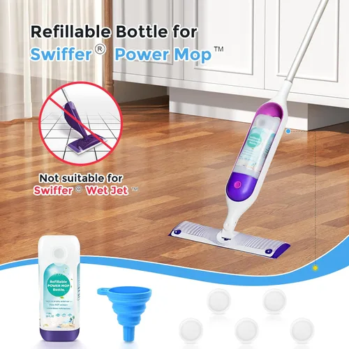 Vista 2 de Power Mop™ Botella recargable para mopa multisuperficie Swiffer® PowerMop™, 26.2 fl oz/26 onzas líquidas a prueba de fugas HDPE Solución de botella