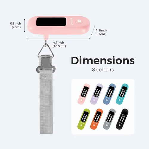 Vista 8 de pack all Báscula de equipaje de 110 libras, báscula digital de equipaje de mano, báscula de peso para maleta de viaje con pantalla LCD, batería