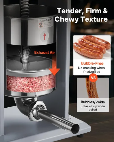 Vista 3 de VEVOR Relleno eléctrico de salchichas, relleno vertical de carne de 22 10l