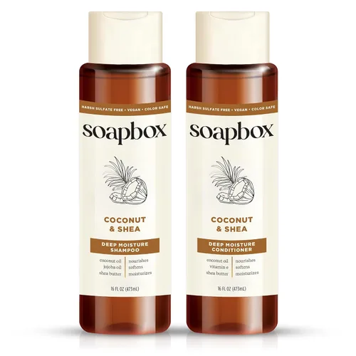Vista 11 de Juego de Champú y Acondicionador de Argán Soapbox, Voluminizador, Vegano, Seguro para el Color, Libre de Sulfatos Agresivos y Siliconas, 16 oz cada