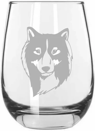 Vista 229 de Shar Pei (chino) - Vaso de vino sin tallo grabado para perro, 15.25 onzas