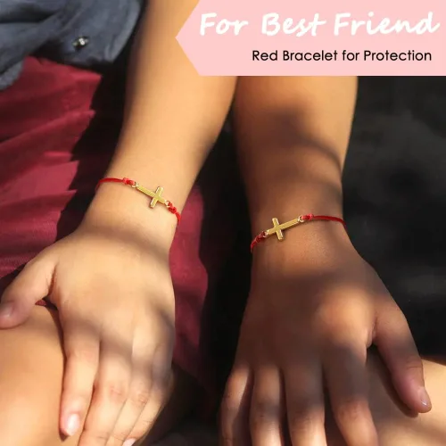 Vista 5 de Juego de pulseras Me&Hz de promesa de girasolcruzcorazónbrújula para parejas, amigos, madre e hija, mejores amigos o como regalo para niñas