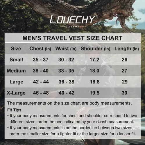 Vista 6 de LOUECHY Chaleco de viaje para hombre, con múltiples bolsillos, ligero, sin mangas, para senderismo, pesca, golf