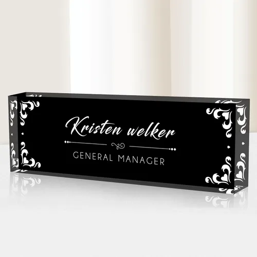Vista 19 de Placa de identificación para escritorio, placa de nombre de escritorio personalizada, accesorios de escritorio de oficina acrílicos, regalos A
