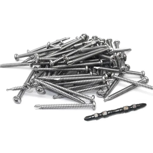 Vista 9 de Tornillos autorroscantes de acero inoxidable 410 #8 x 1/2" (13mm) Tornillos autoperforantes Phillips Pan Head Tornillos autoperforantes 100 piezas