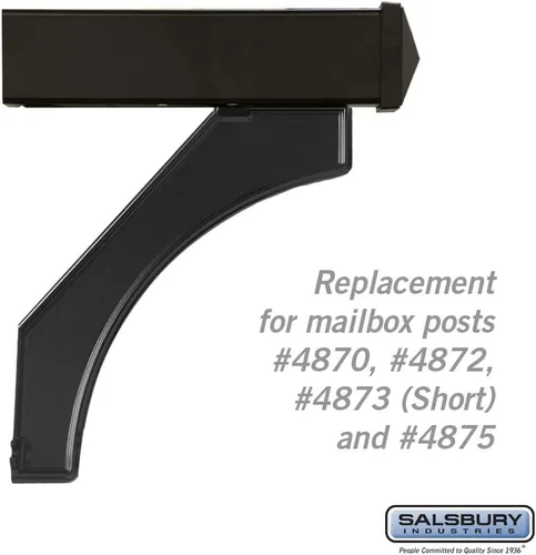 Vista 2 de Salsbury Industries 4877BLK - Kit de brazo de repuesto para poste de lujo para 1 buzón, color negro