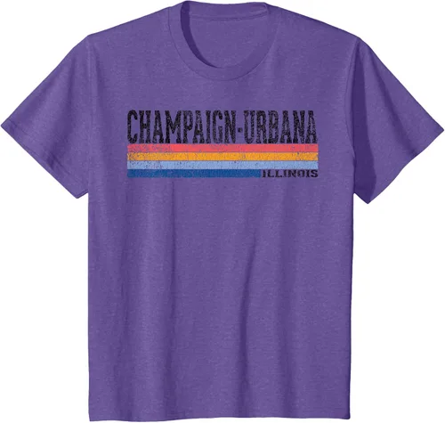 Vista 66 de clásico 1980s estilo champaign-urbana Illinois T Shirt, hombre 2XL, Blanco